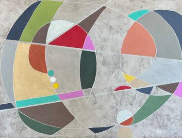 Original Abstract Geometric Painting by Heawon Yi