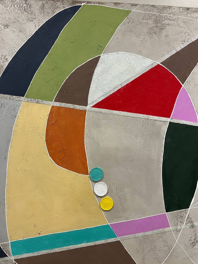 Original Abstract Geometric Painting by Heawon Yi