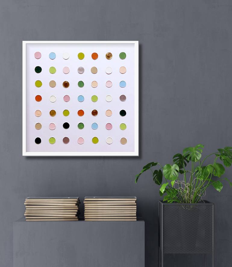 Original Art Deco Geometric Painting by Heawon Yi