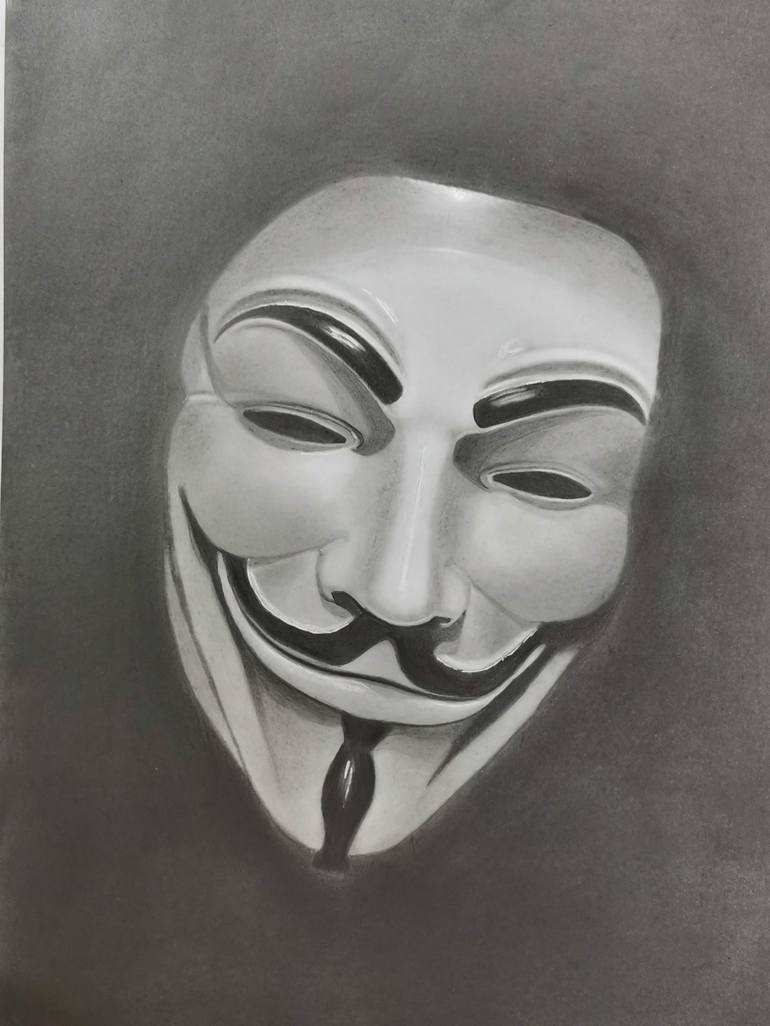 anonymous mask drawing