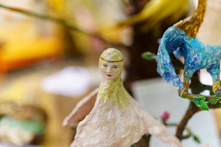 Original Figurative Fantasy Sculpture by Dinara Daniel