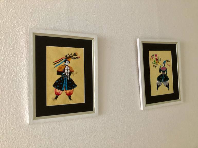 Original Figurative People Drawing by Dinara Daniel