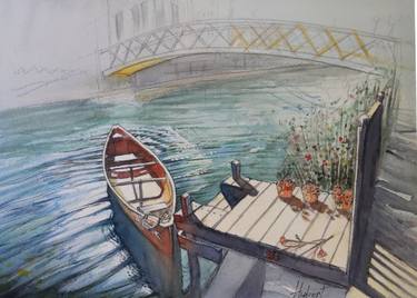 Original Fine Art Boat Paintings by Hubert ABITBOL