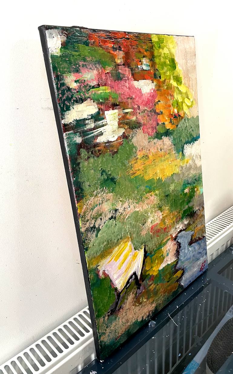 Original Art Deco Landscape Painting by Liezl Anday Mabulay