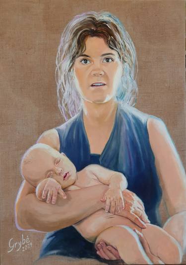 Original Realism Portrait Painting by Linas Grybe