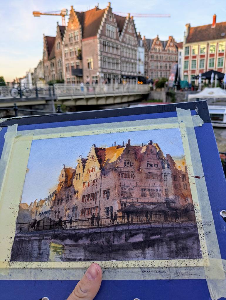 Original Impressionism Architecture Painting by Arthur Koopmans