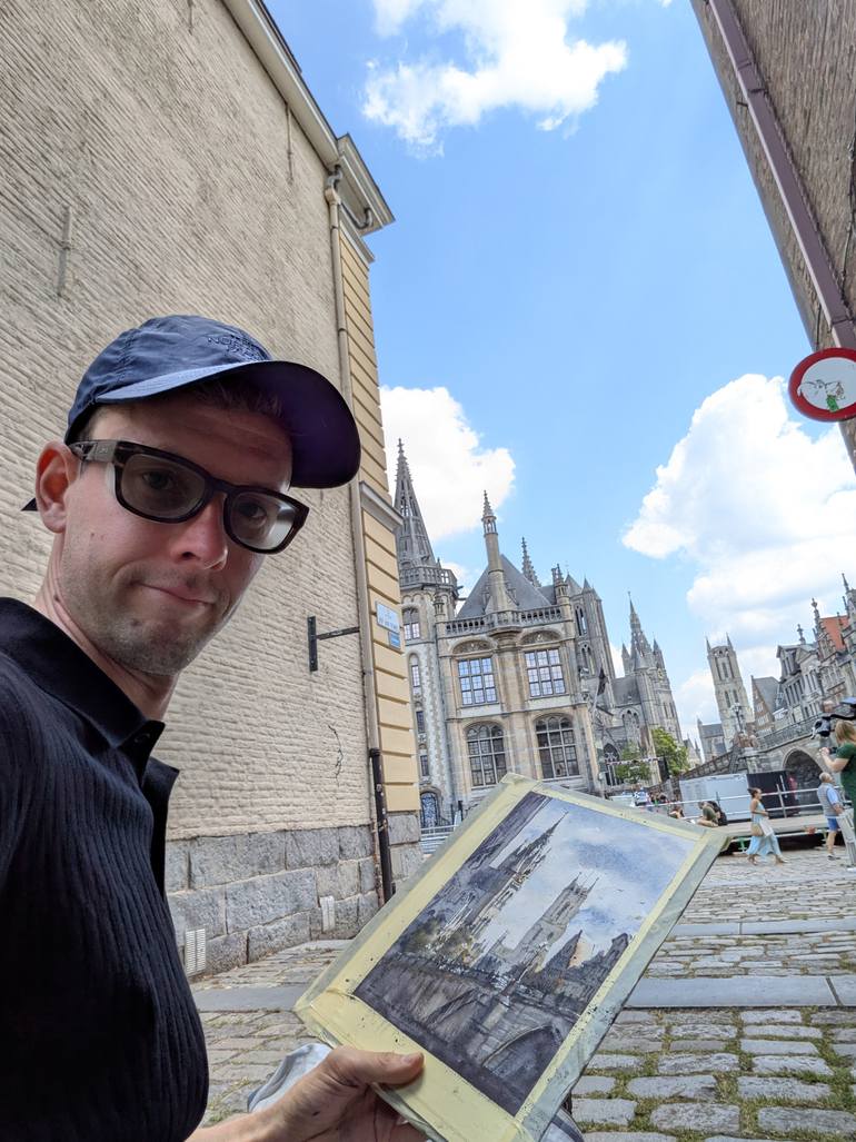 Original Impressionism Architecture Painting by Arthur Koopmans