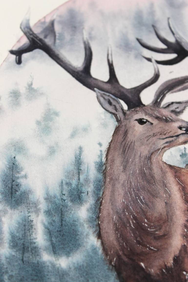 Original Art Deco Nature Painting by Yuliia Markova