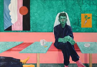 Saatchi Art Artist Damien Cifelli; Painting, “Three in the Afternoon at The Amen Break Cafe” #art