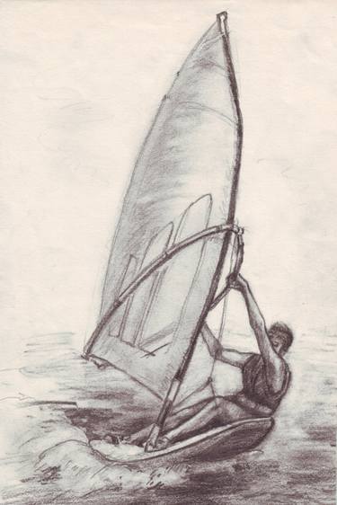 Original Fine Art Boat Drawings by Ne Znam