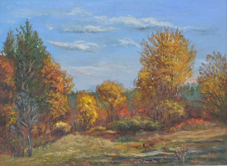 Golden autumn Painting by Pavel Serov | Saatchi Art