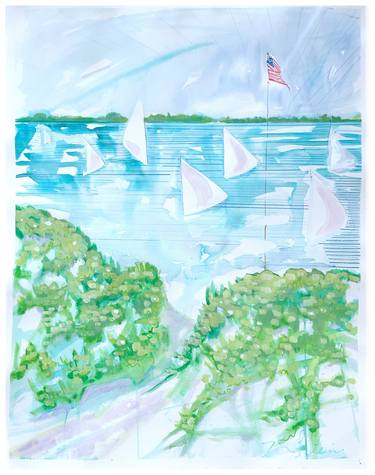Print of Impressionism Beach Paintings by Kimberly Stein