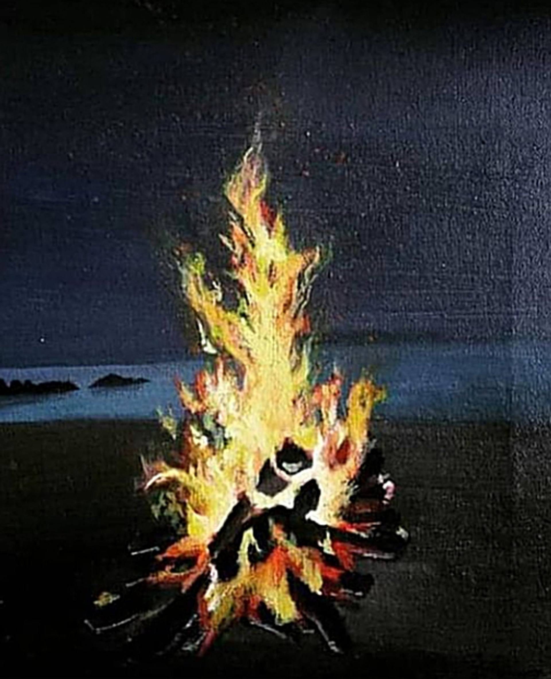 Acrylic Painting of fire on Canvas Painting by Aisha Muhammad