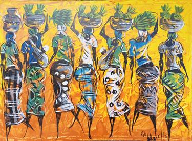 Afrika resmi, アフリカの絵画, 非洲绘画, 아프리카 회화, African market thumb