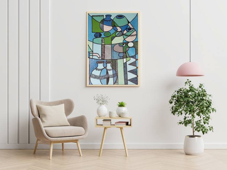 Original Abstract Women Painting by Jafeth Moiane