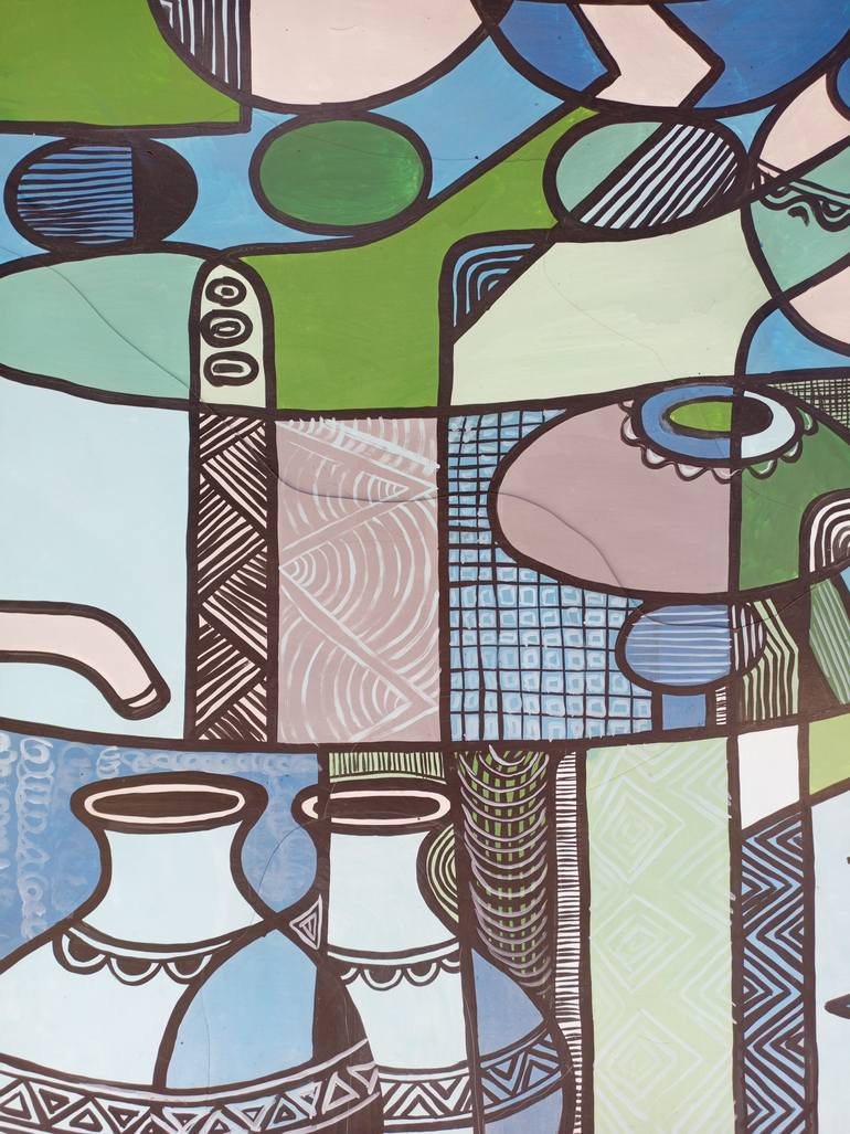 Original Abstract Women Painting by Jafeth Moiane