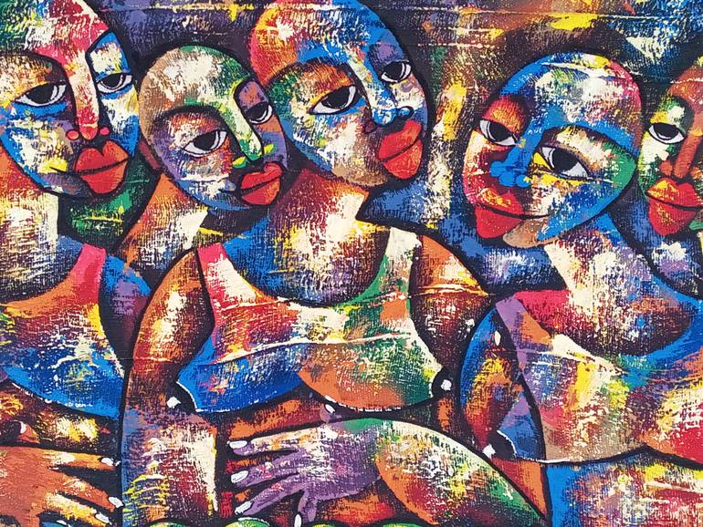 Original Art Deco Women Painting by Jafeth Moiane