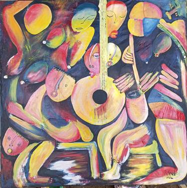 Popular music artists painting, Large abstract thumb
