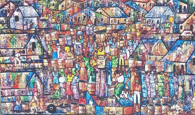 Print of Figurative Water Paintings by Jafeth Moiane