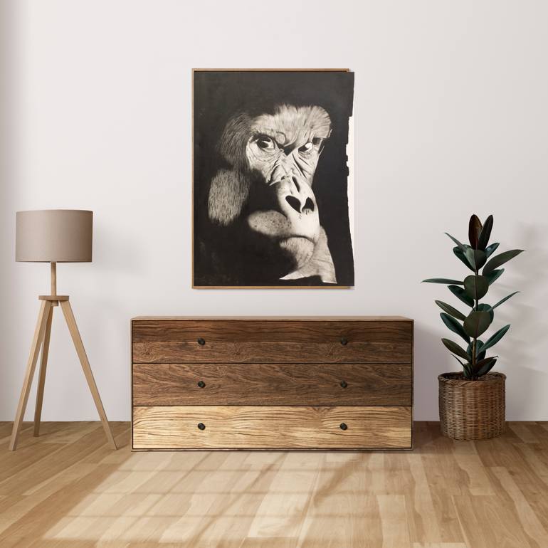 Monkey canvas art, Animal paintings on canvas, Original animal Painting