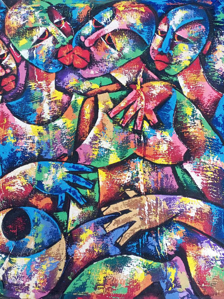 Original Abstract Water Painting by Jafeth Moiane