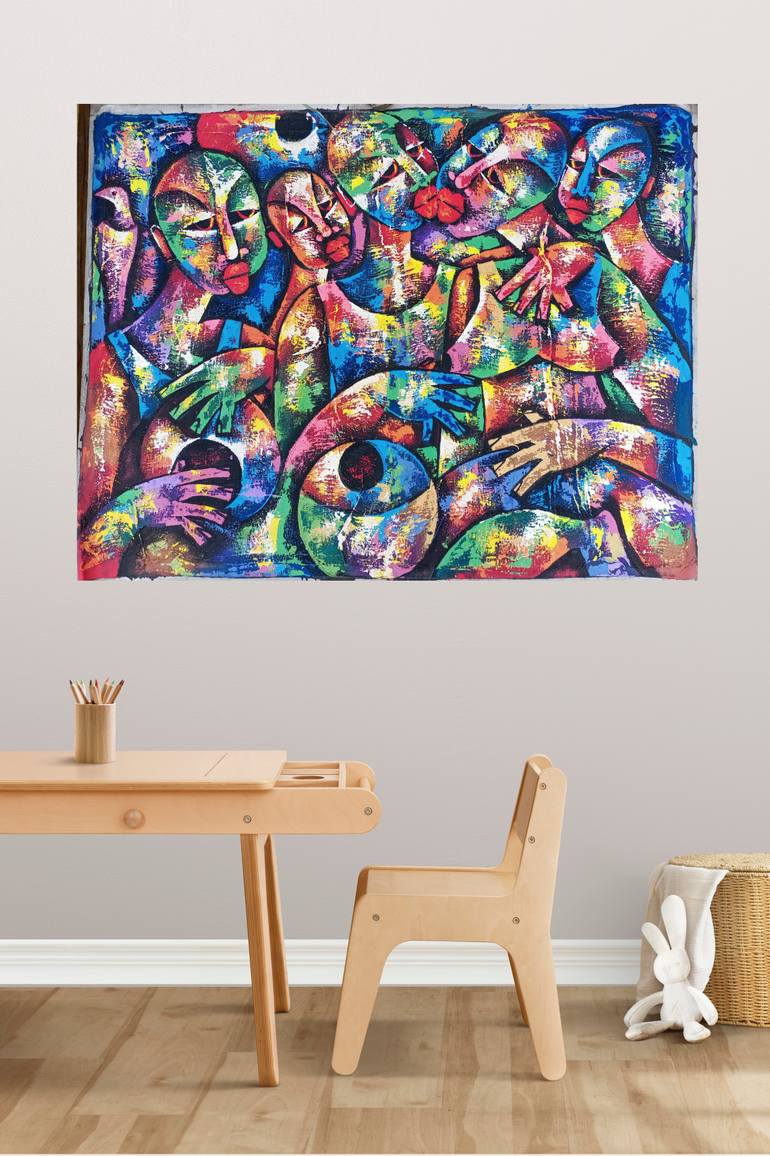 Original Abstract Water Painting by Jafeth Moiane