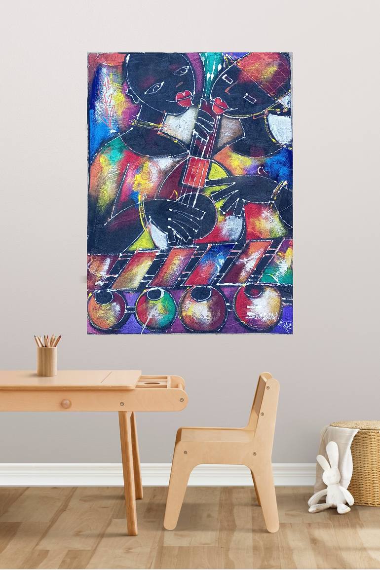 Original Figurative Music Painting by Jafeth Moiane