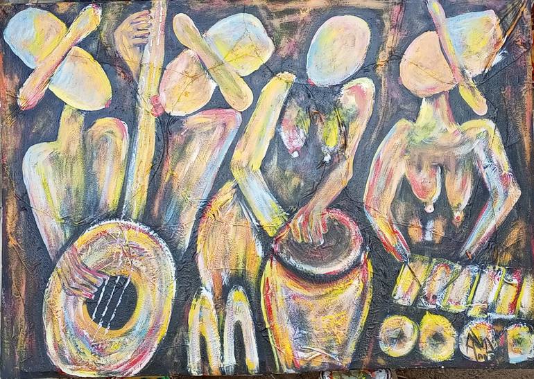 Print of Figurative Music Paintings by Jafeth Moiane