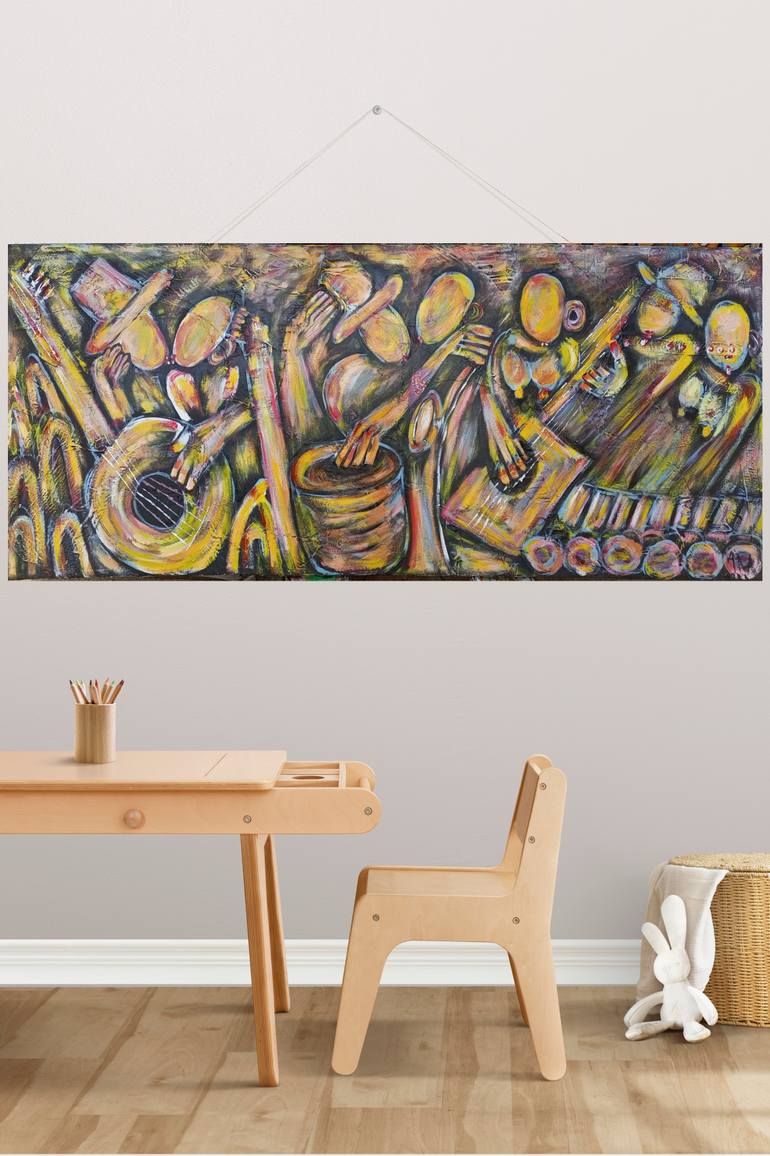 Original Abstract Music Painting by Jafeth Moiane