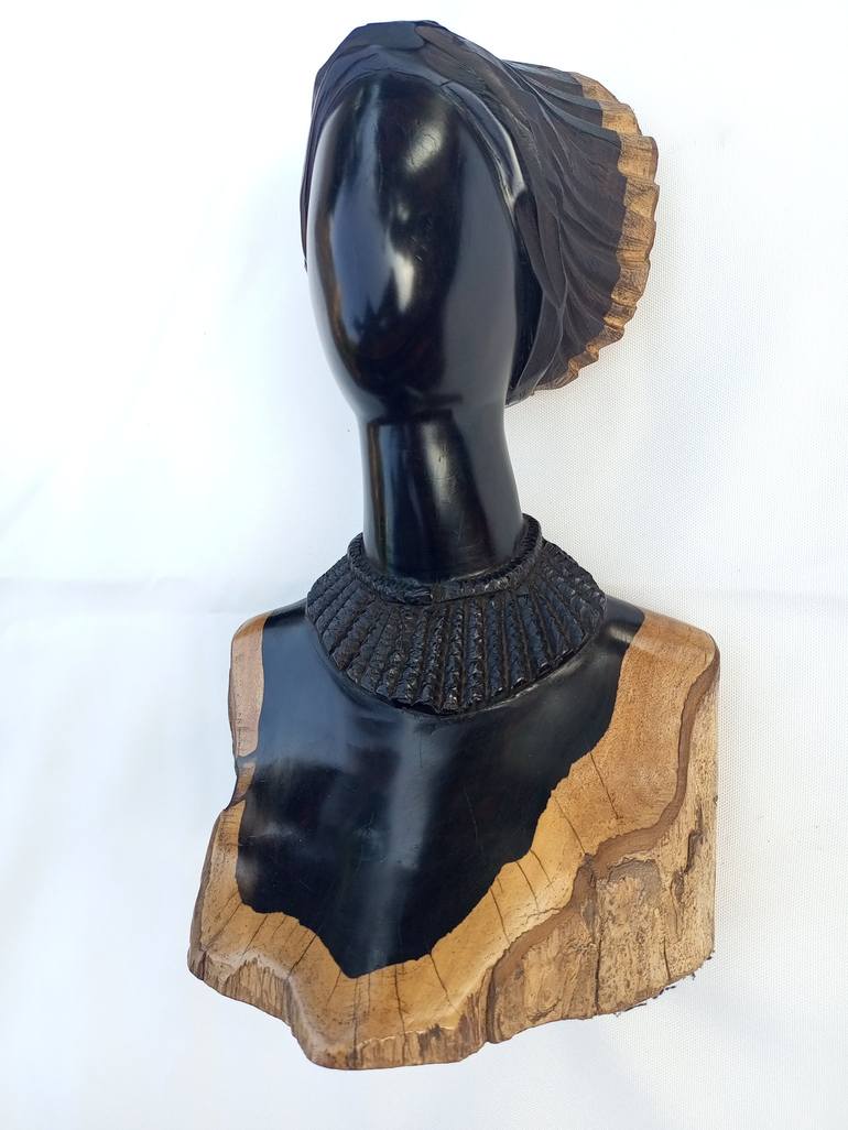Woman without a face, Black women art, Wooden African - Print