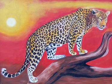 Leopard painting acrylic, Wild animals painting, Leopard thumb