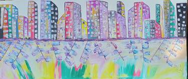 Print of Figurative Cities Paintings by Jafeth Moiane