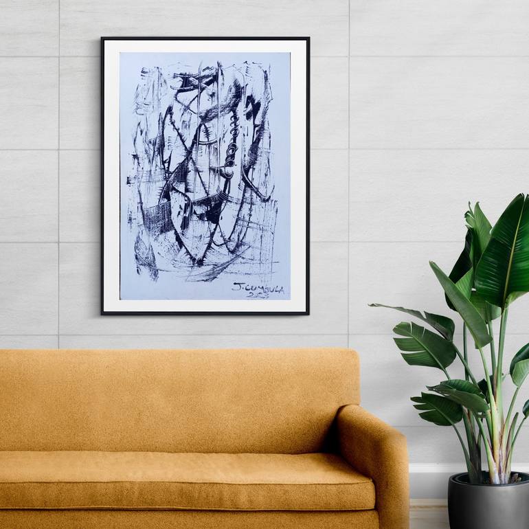 Original Abstract Expressionism Abstract Drawing by Jafeth Moiane