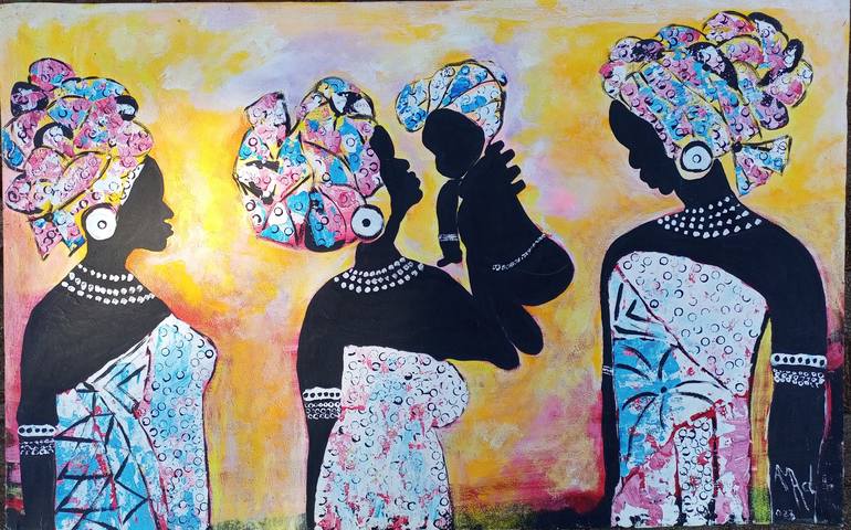 Print of Figurative Women Paintings by Jafeth Moiane