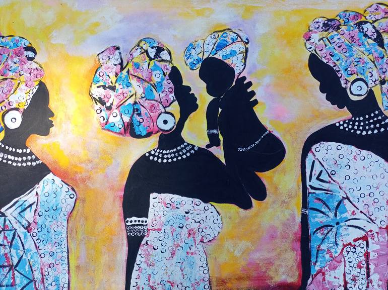 Original Figurative Women Painting by Jafeth Moiane