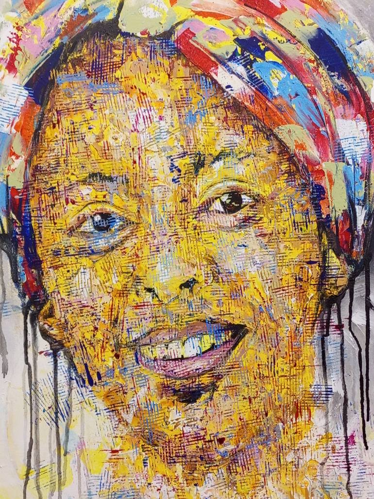 Original Abstract Women Painting by Jafeth Moiane