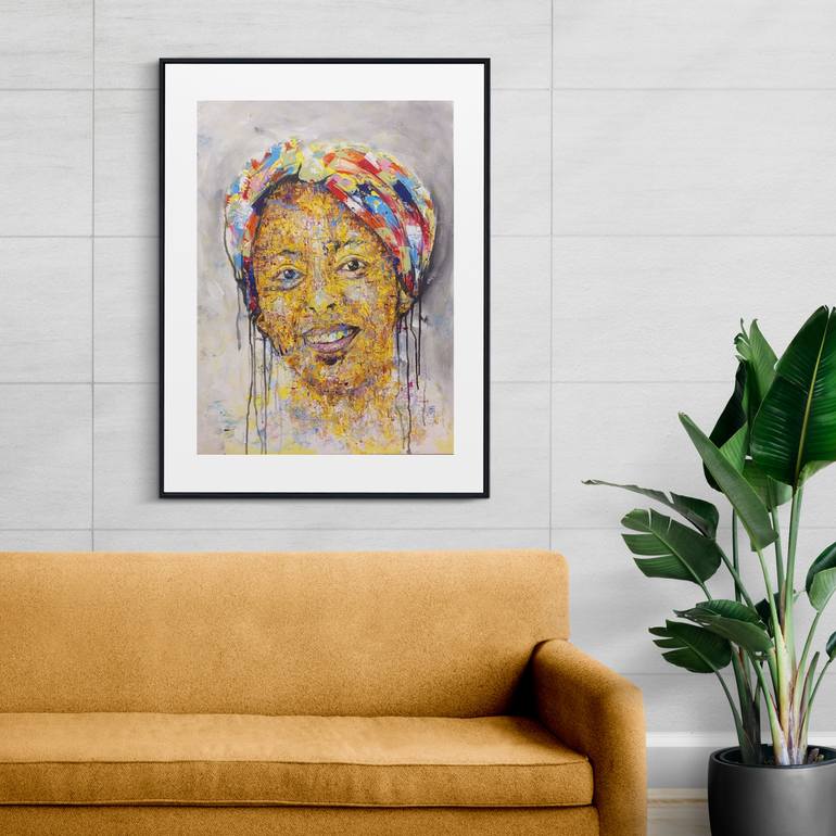 Original Abstract Women Painting by Jafeth Moiane