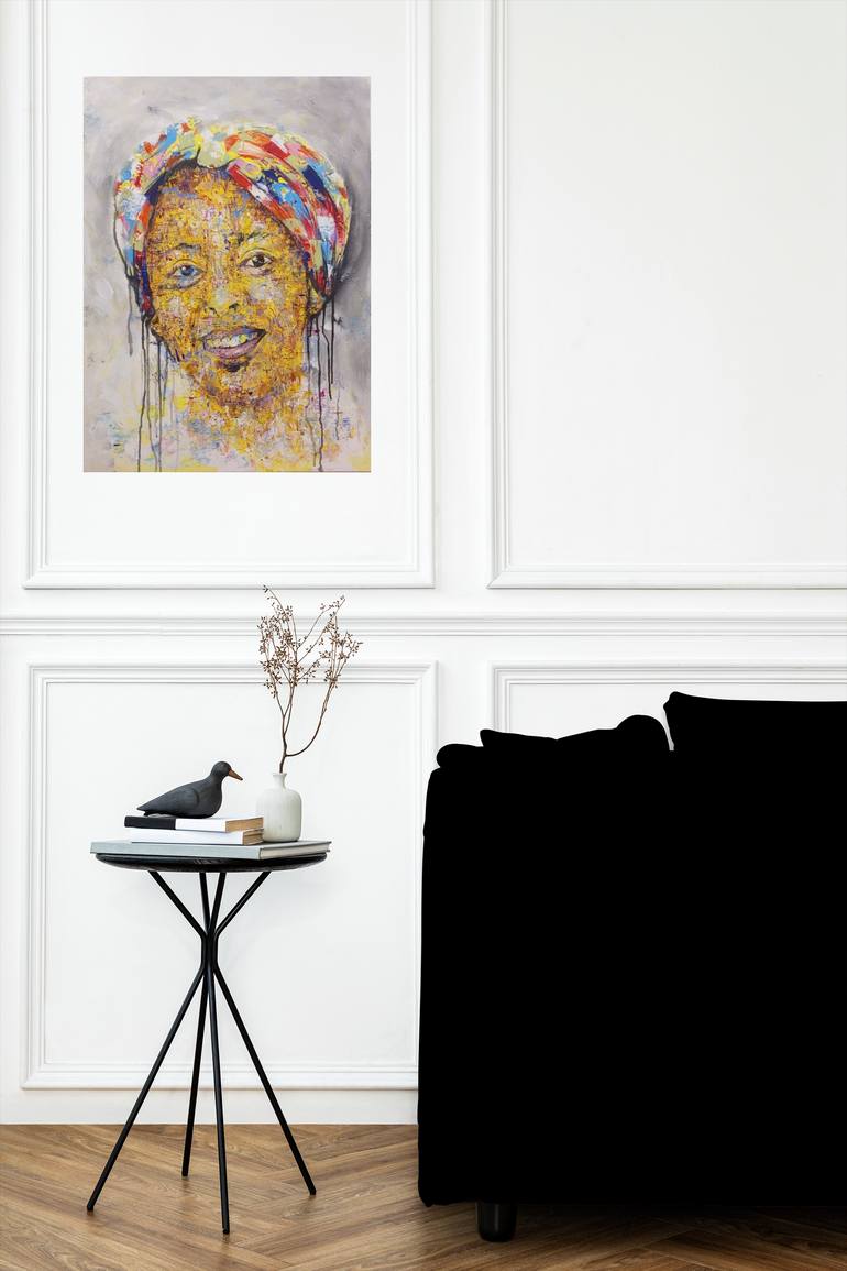 Original Abstract Women Painting by Jafeth Moiane