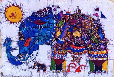 Elephant art, Animals art, Emerging artists, Original Abstract thumb