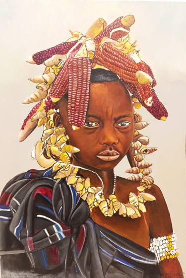 Empowering Farmer, African artwork, Global food security thumb