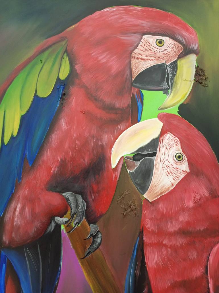 Original Art Deco Animal Painting by Jafeth Moiane