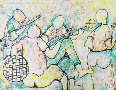 Original Figurative Music Paintings by Jafeth Moiane