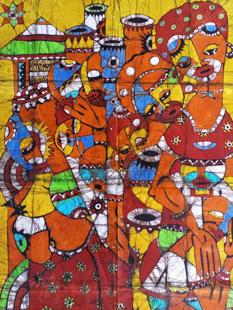 Original Abstract Women Painting by Jafeth Moiane