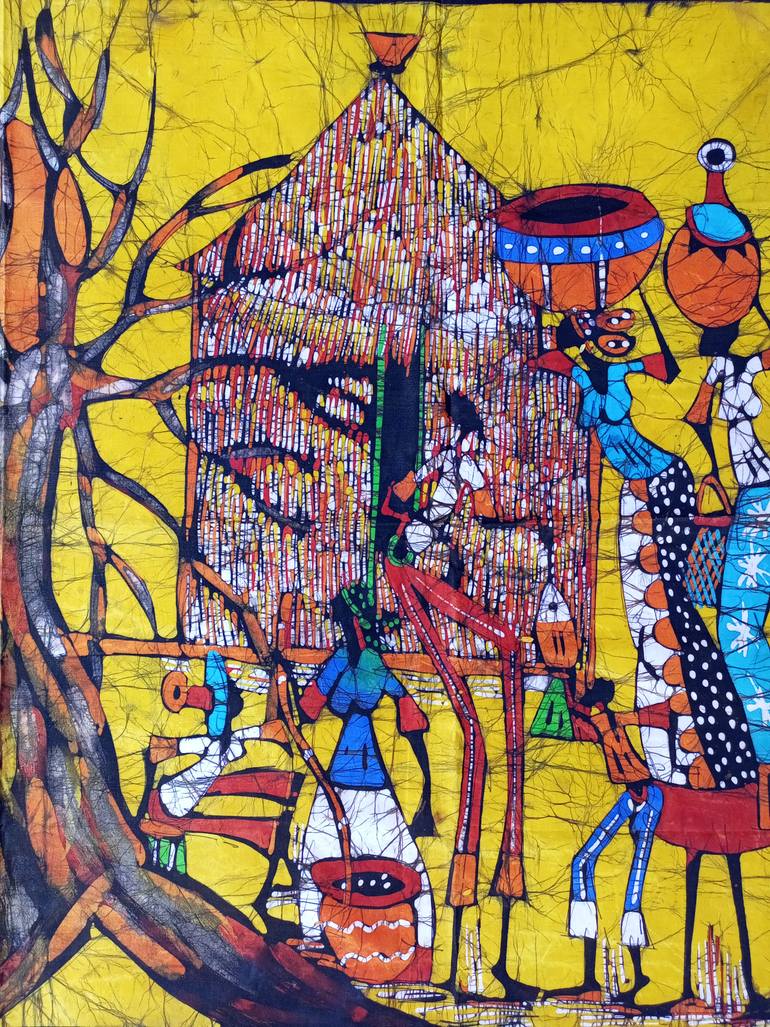 Original Abstract People Painting by Jafeth Moiane