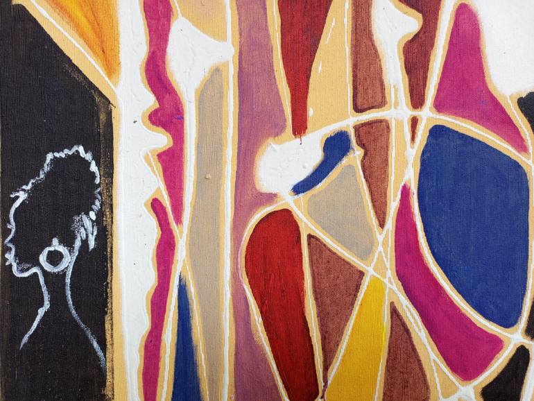 Original Abstract Women Painting by Jafeth Moiane
