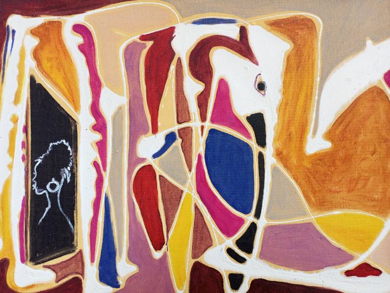 Original Abstract Women Painting by Jafeth Moiane