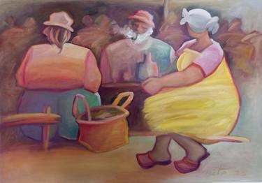 Original Figurative Family Paintings by Jafeth Moiane
