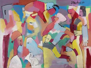 Original Figurative People Paintings by Jafeth Moiane