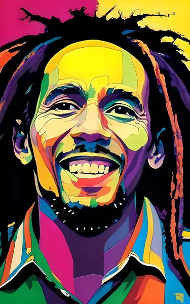 Bob Marley portrait, Pop art, Digital art thumb