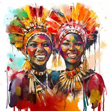 Zulu traditional women from South Africa, Digital thumb